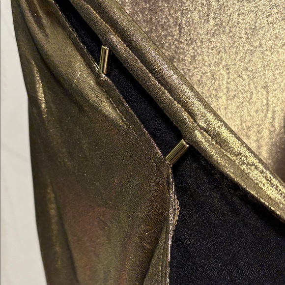 Michael Kors Shimmering Gold V-Neck Blouse - Picture 4 of 12